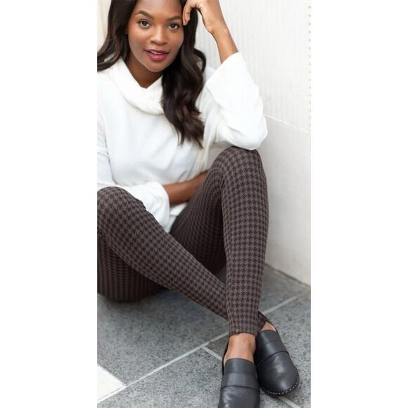 Spanx Ankle Jean-ish Leggings in Houndstooth Print Size M - Picture 1 of 10